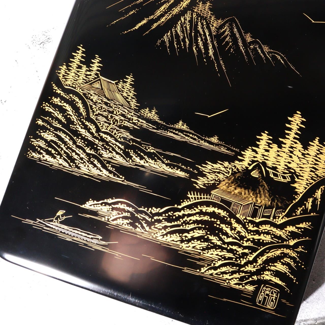 Vintage Wajima Urushi Lacquerware Suzuri Box Traditional Hon-Kataji Japanese7