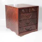 Taisho Showa Japanese Tamamoku Wood Small Chest Ko-dansu Inkstone Drawer WO6301