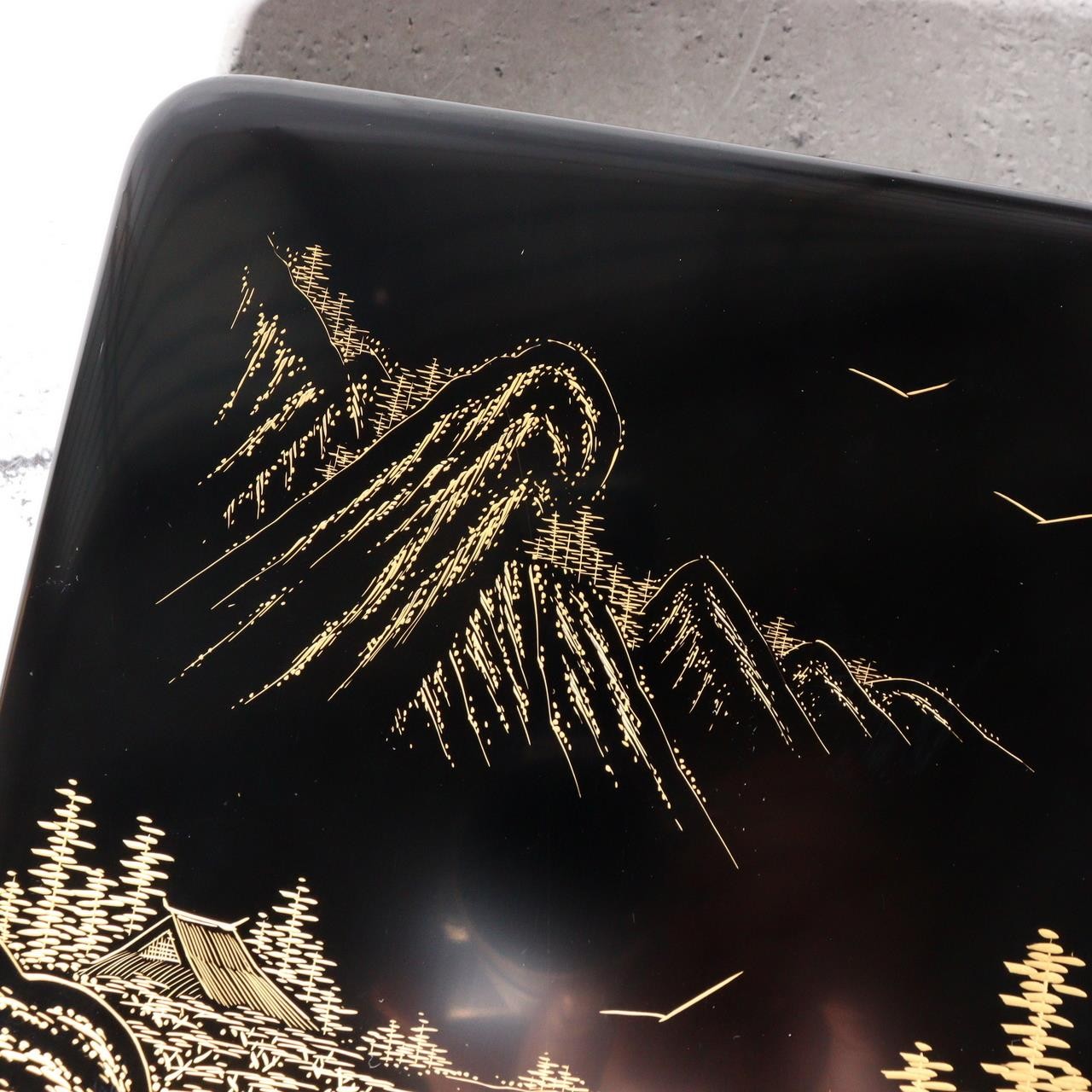 Vintage Wajima Urushi Lacquerware Suzuri Box Traditional Hon-Kataji Japanese10
