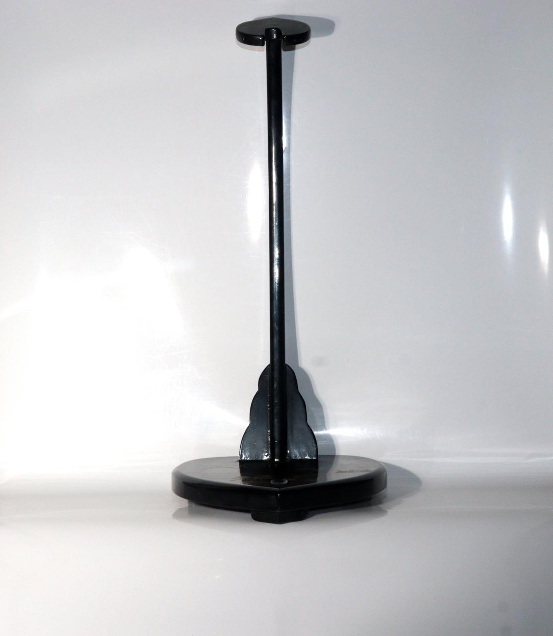 Vintage Japanese Black Lacquer Makie Vertical Sword Stand Katana Kake Landscape1