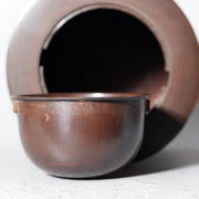 Vintage Japanese Bronze Ikebana Vase Okubo Yuko Shobisai Two-Piece10