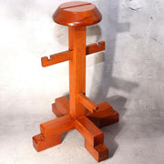 Vintage Japanese Wooden Kabuto Samurai Helmet Display Stand Armor Base WO5407