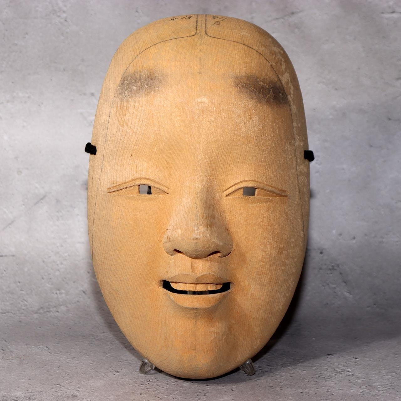 Wooden Noh Mask　木製能面 Japanese Wood Carving Noh Mask Kagura Face Vtg Kidoairaku Sadness