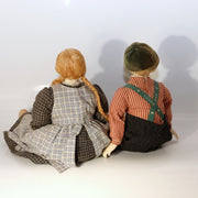 Pair of Vintage Japanese Wooden Dolls Signed Sadako 1984 Boy Girl Set5
