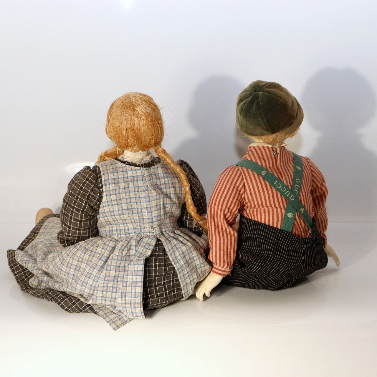 Pair of Vintage Japanese Wooden Dolls Signed Sadako 1984 Boy Girl Set5
