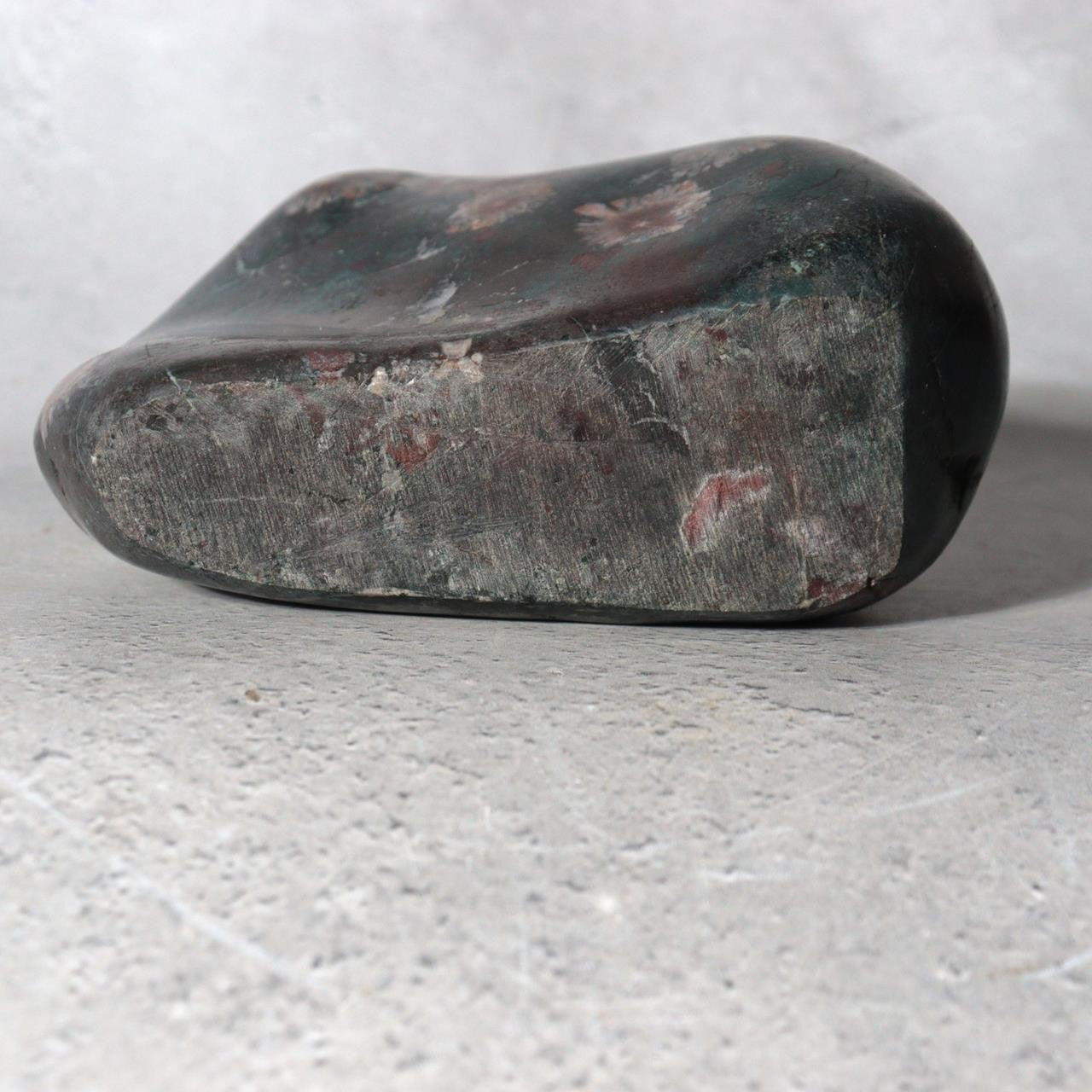 Japanese Suiseki Gifu Kujaku Kikkaseki Chrysanthemum Stone Wooden Base SS2406