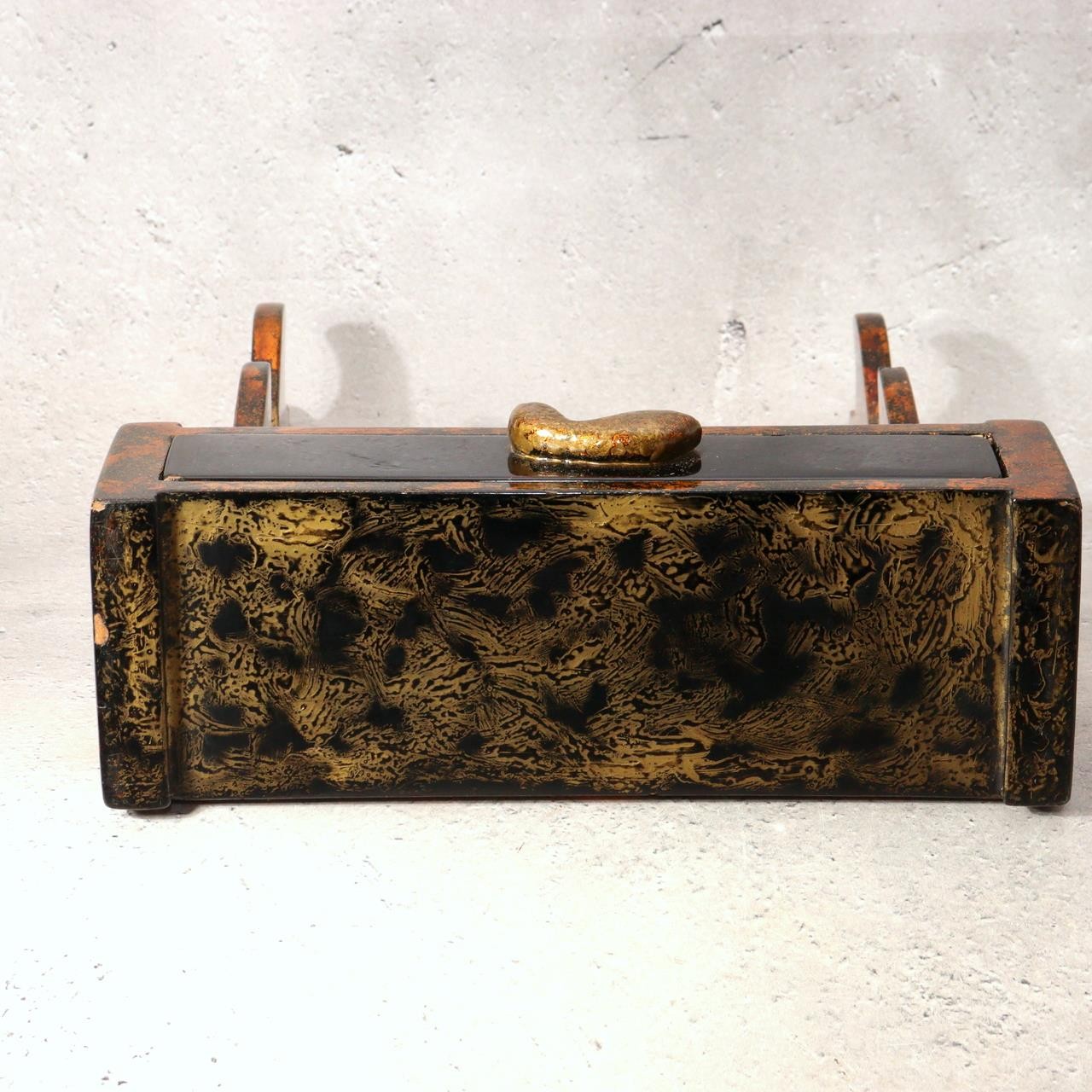 Japanese Wood Lacquer Mini Tanto Sword Stand Katanakake Drawer 25cm WO55410
