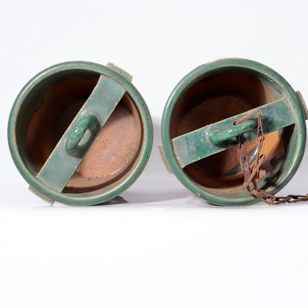 Antique Japanese Mino Oribe Ceramic Well Pulley & Tsurube Buckets SCBP475