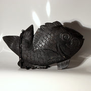 Japanese Wood Carved Tai Sea Bream Fish Jizaikagi Yokogi Hearth Hook WO5411