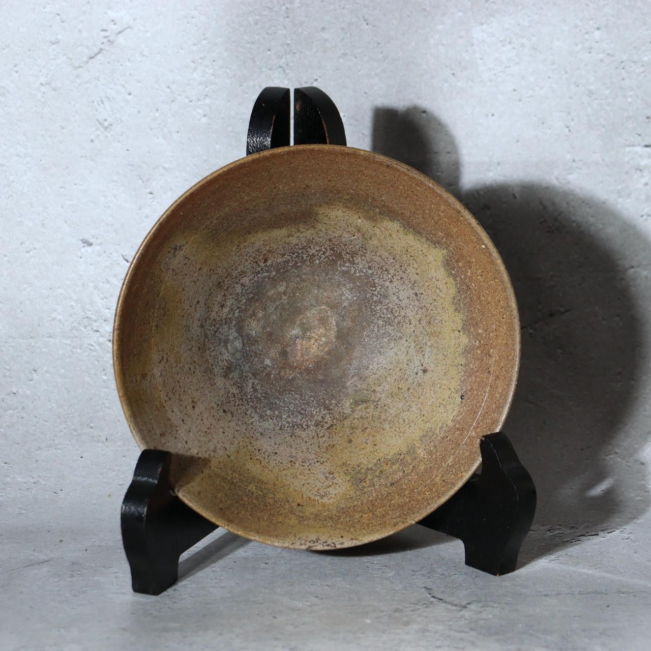 Japanese Vintage Bizen Ware Matcha Tea Bowl Signed Hira-chawan Modern Era6