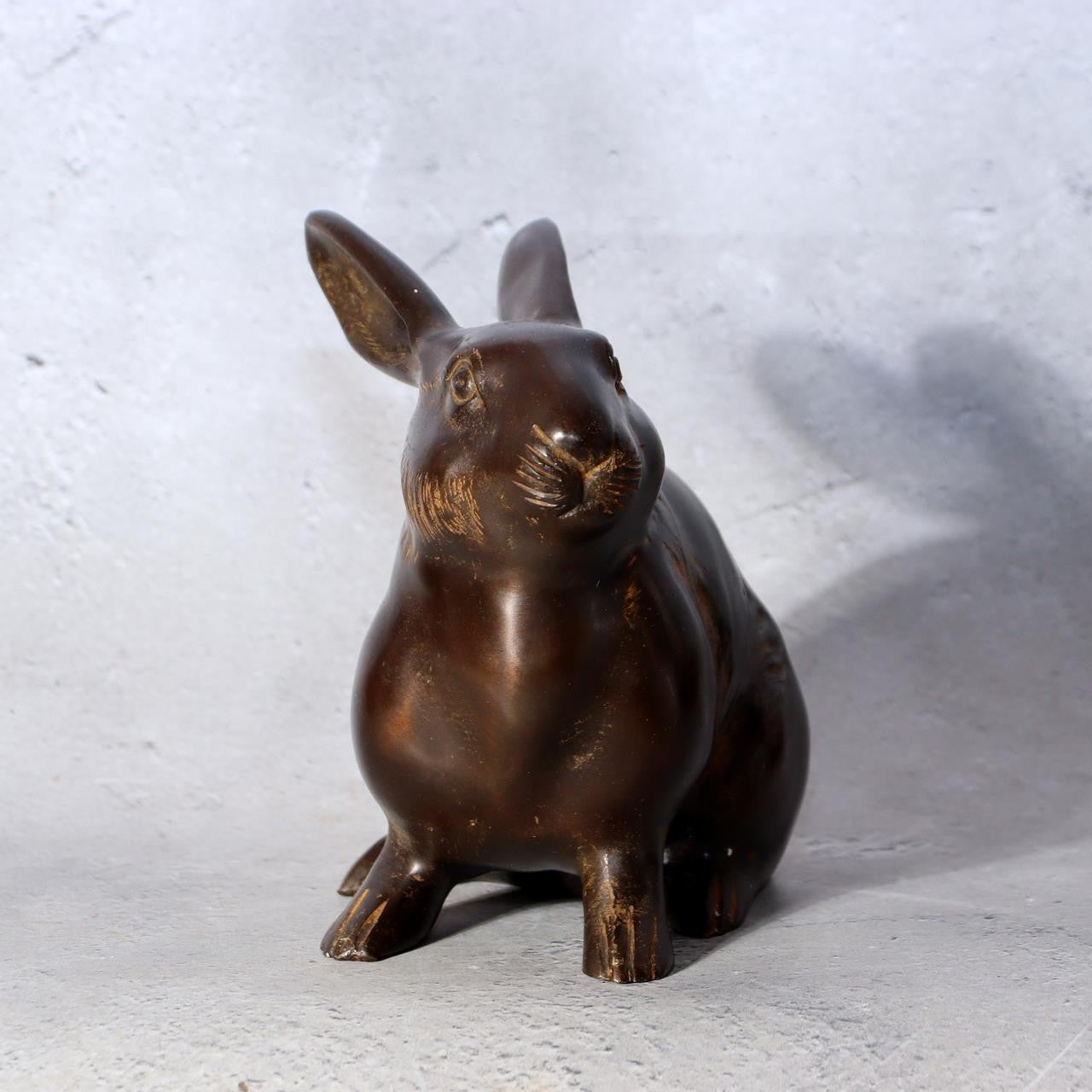 Vintage Japanese Bronze Rabbit Okimono Statue Figure 1140g BOSa443