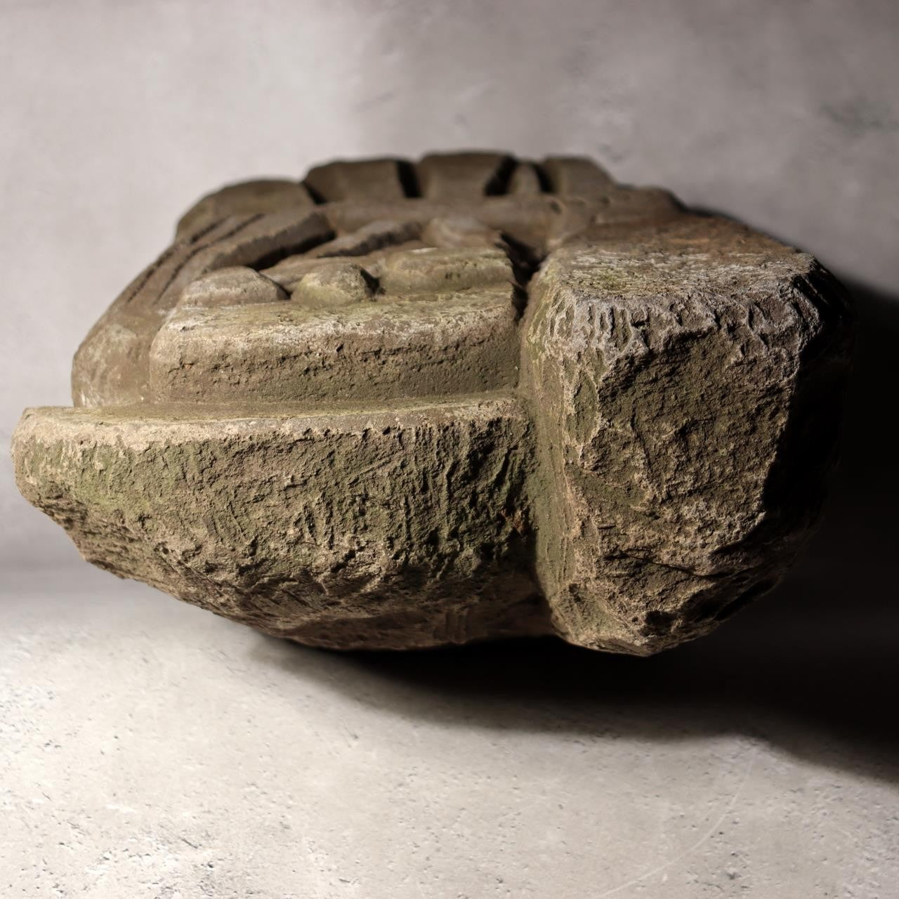 Japanese Antique Stone Statue TanoKami Rice Field God Garden Idol 14kg SDB1389