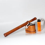 Antique Japanese Meiji Bamboo Kiseru Pipe Case Tobacco Container Chigiri Repair1