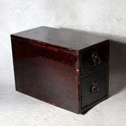 Antique Japanese Lacquer Drawer Box - Natural Urushi Bakumatsu Meiji Era WO5823