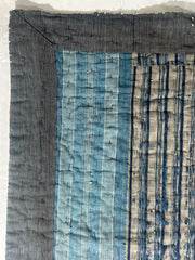 Antique Japanese Boro Kofu Thick Layered Cotton Indigo Textile Rug5