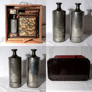 ​Antique Japanese Maki e Lacquer Nobento Sageju Picnic Set Tin Flasks WO6362
