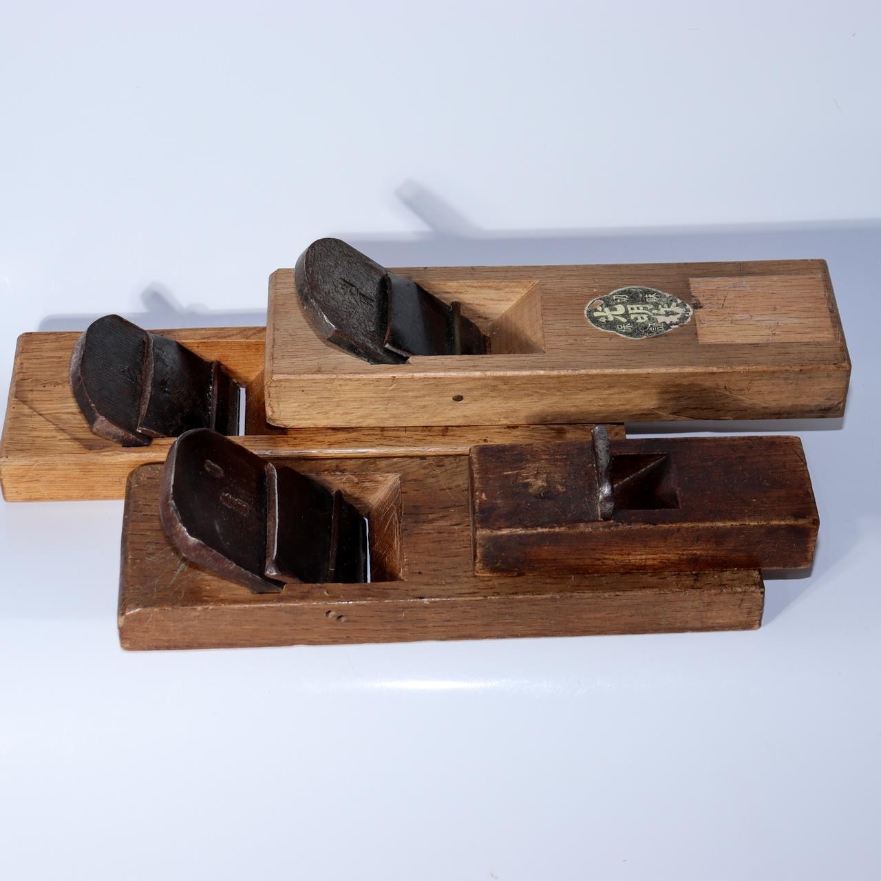 Bulk Lot of 4 Vintage Japanese Hand Planes Kanna Signed Blades Hidetoshi & Komyo1