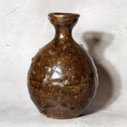 Antique Early Joseon Dynasty Iron Glaze Tokkuri Sake Bottle Brown Pottery KRS1790