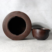 Vintage Japanese Bronze Ikebana Vase Okubo Yuko Shobisai Two-Piece9