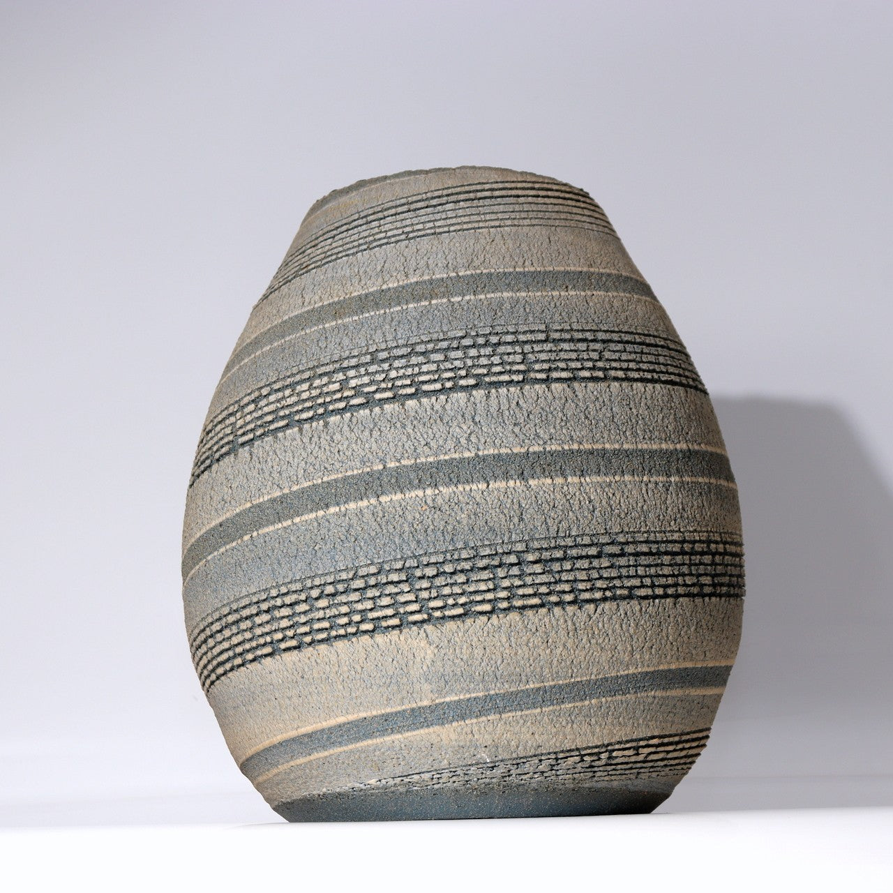Japanese Studio Pottery Vase Sen no Tsubo Signed Sato Miki Aizu Ceramic w/Box6