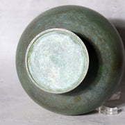 Takaoka Bronze Vase  Gousho Ancient Verdigris Patina Classic Trumpet Neck Japan6