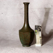 Vintage Japanese Bronze Bud Vase Faceted Hexagon Small Rare Mini Size Zen BV7200