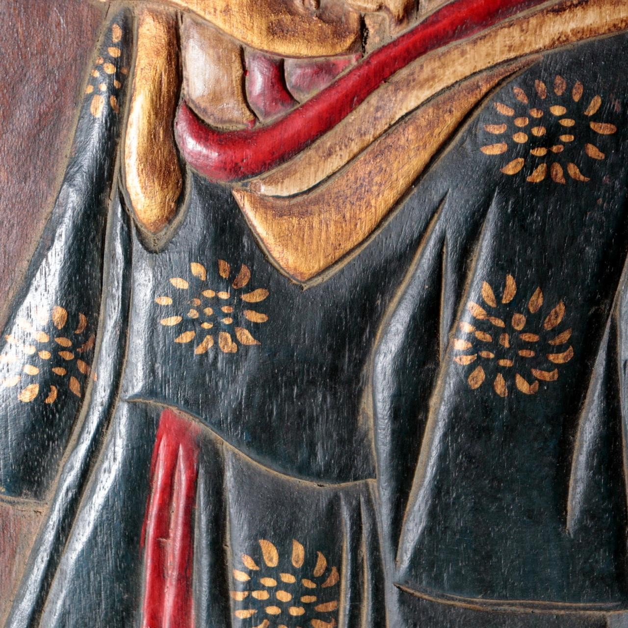 Japanese Carved Wooden Izakaya Signboard Oiran Courtesan Bar Pub WO62412