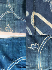 Antique Japanese Kofu Indigo Tsutsugaki Cloth Bag Old Textile BRKW190This is an7