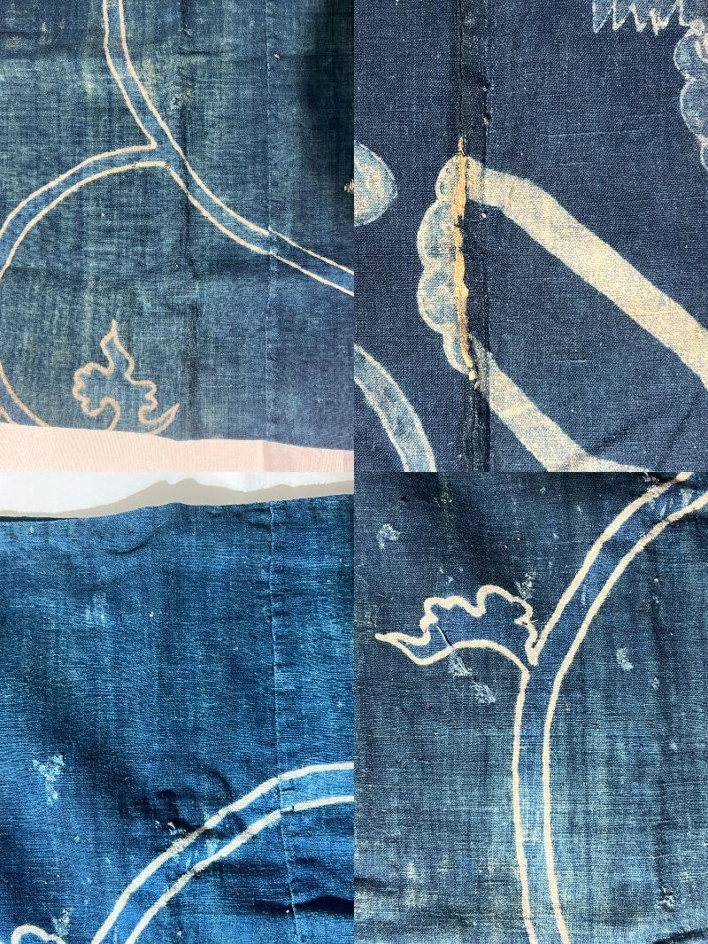Antique Japanese Kofu Indigo Tsutsugaki Cloth Bag Old Textile BRKW190This is an7