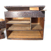 Antique Japanese Haribako Sewing Box Meiji Keyaki/Tamo Wood Brass Hardware Drawe16