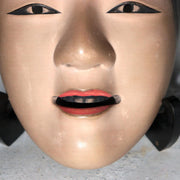 Japanese Carved Wooden Noh Mask Young Woman Antique Finish with Bag MSK54911