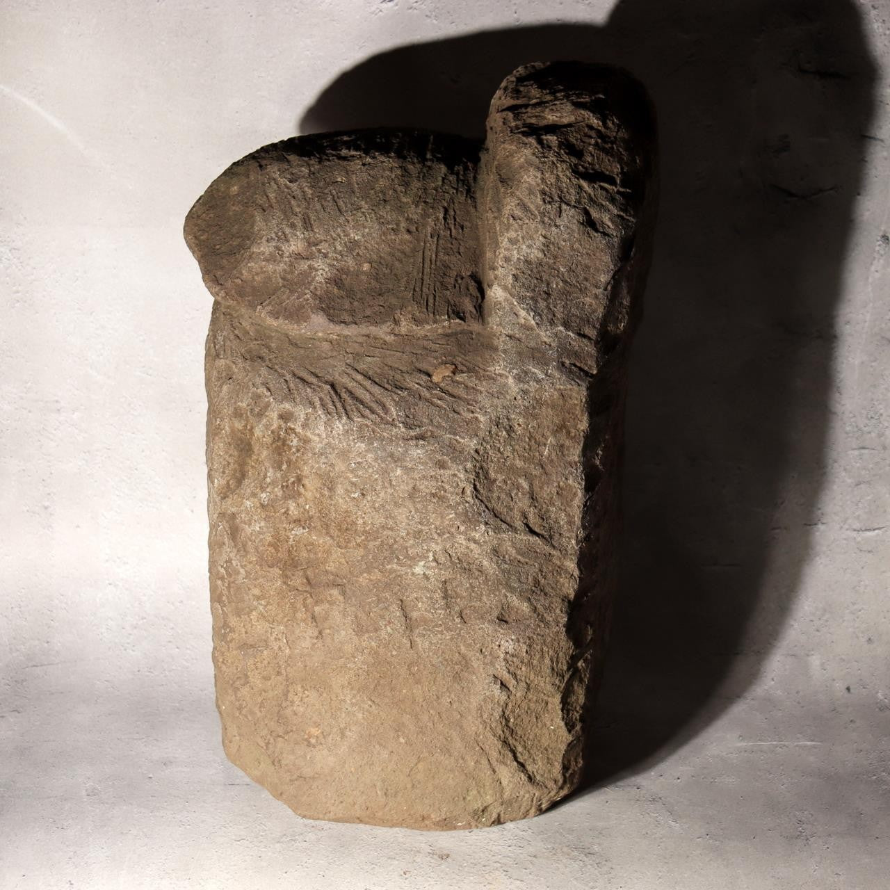 Japanese Antique Stone Statue TanoKami Rice Field God Garden Idol 14kg SDB1382