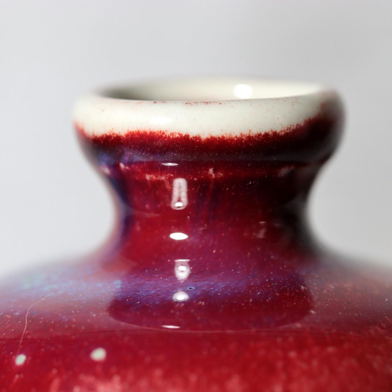 ​Japanese Studio Ceramic Vase Peacock Glaze Masahide Matsuyama Tatsuno Kiln11