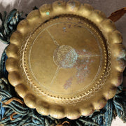 Antique Edo Period Japanese Horse Tack Ornament Brass Bells Blue Cords BOSa142