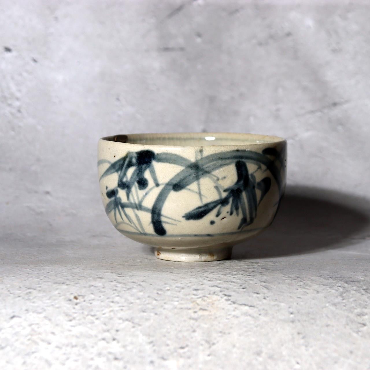 Antique Imari Hasami Kurawanka Ware Small Tea Cup Fluid Flora Kintsugi Edo4