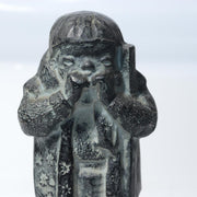 Vintage Japanese Cast Bronze Snow Country Folk Figure Ornament Patina BOSa461