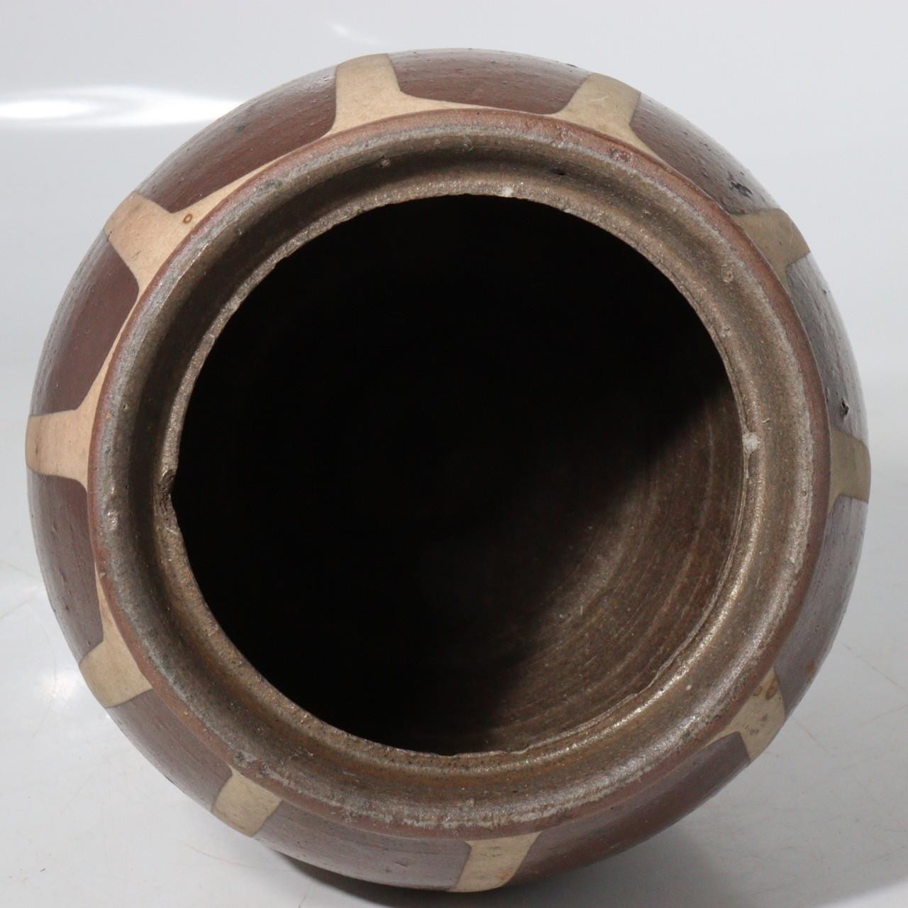 Japanese Antique Tanba ware Jar Vase Pottery PV1455