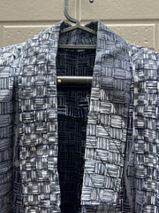 Japanese Men's Cotton Yukata Summer Kimono Basket Weave Pattern BRKW1767
