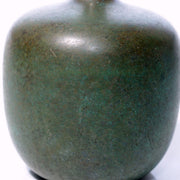 Vintage Japanese Cast Bronze Flower Vase Apple Shape Patina Ikebana BV7657
