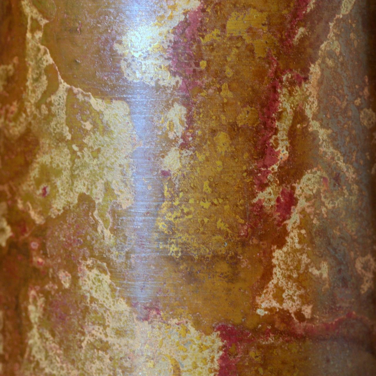Japanese Takaoka Copperware Bronze Flower Vase Traditional Craft Shin BV7719