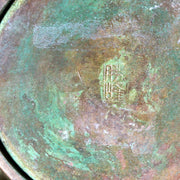 Vintage Japanese Katsumine Copper Bronze Bud Vase Square Geometric Motif5