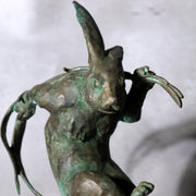 Japanese Bronze Rabbit Statue Masashi Natorigawa Dancing Pose BOSa654