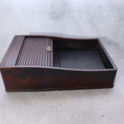 Japanese Vintage Tambour Roll-Top Wooden Box - "Jabara" Slatted Lid Showa Era6