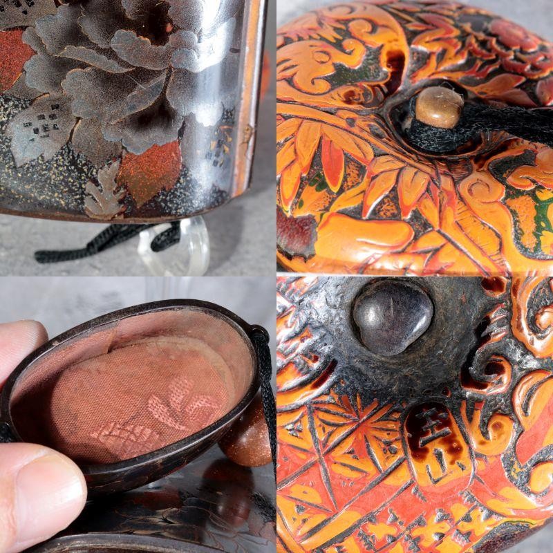 Antique Late Edo Maki-e Inro with Manju Netsuke and Ojime – BOSa758