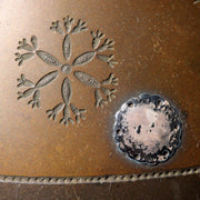 Antique Japanese Bronze Vase Silver Brass Inlay Sakura Snowflake Pattern 193210
