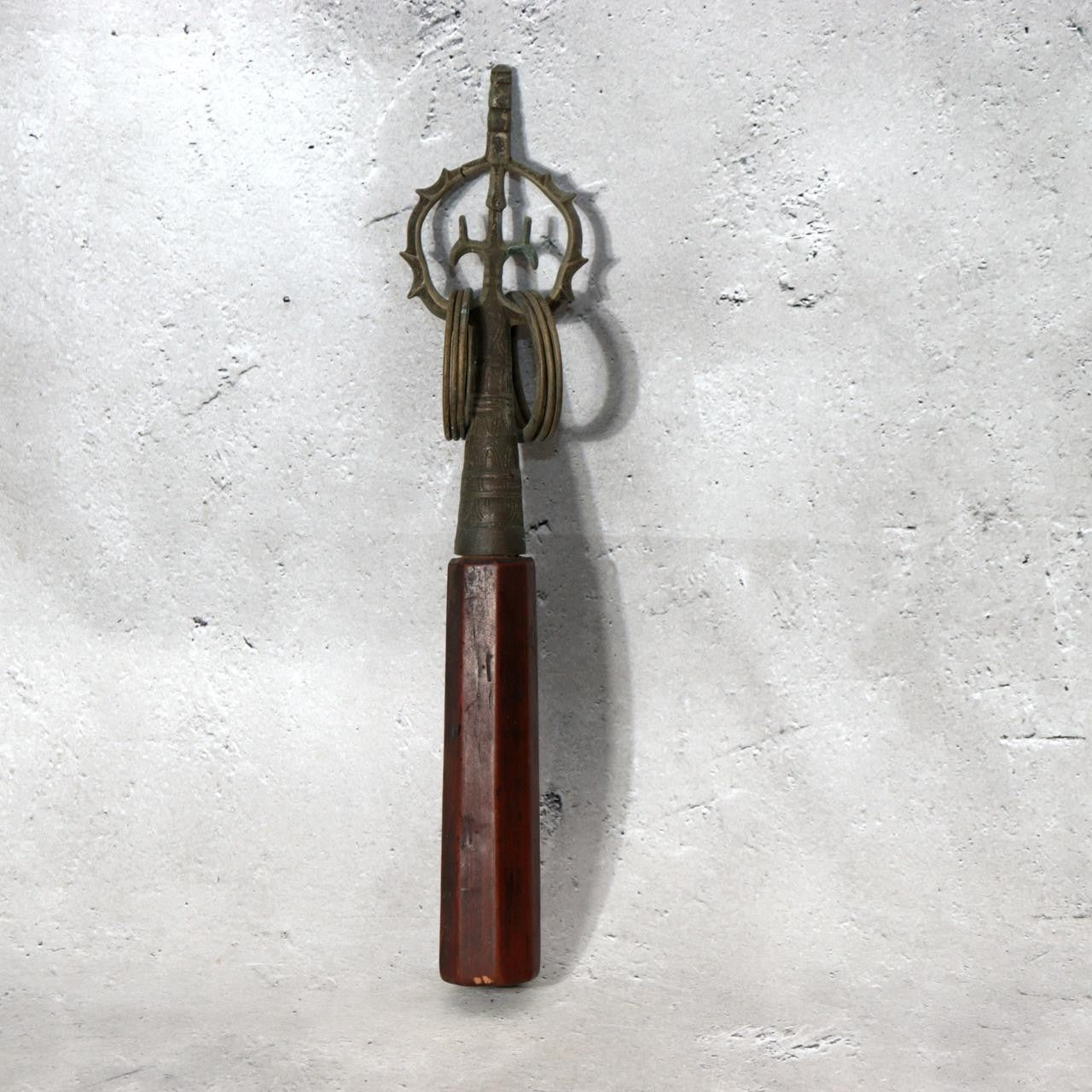Japanese Shakujo Khakkhara Buddhist Monk's Staff Esoteric Ritual Implement BT2521