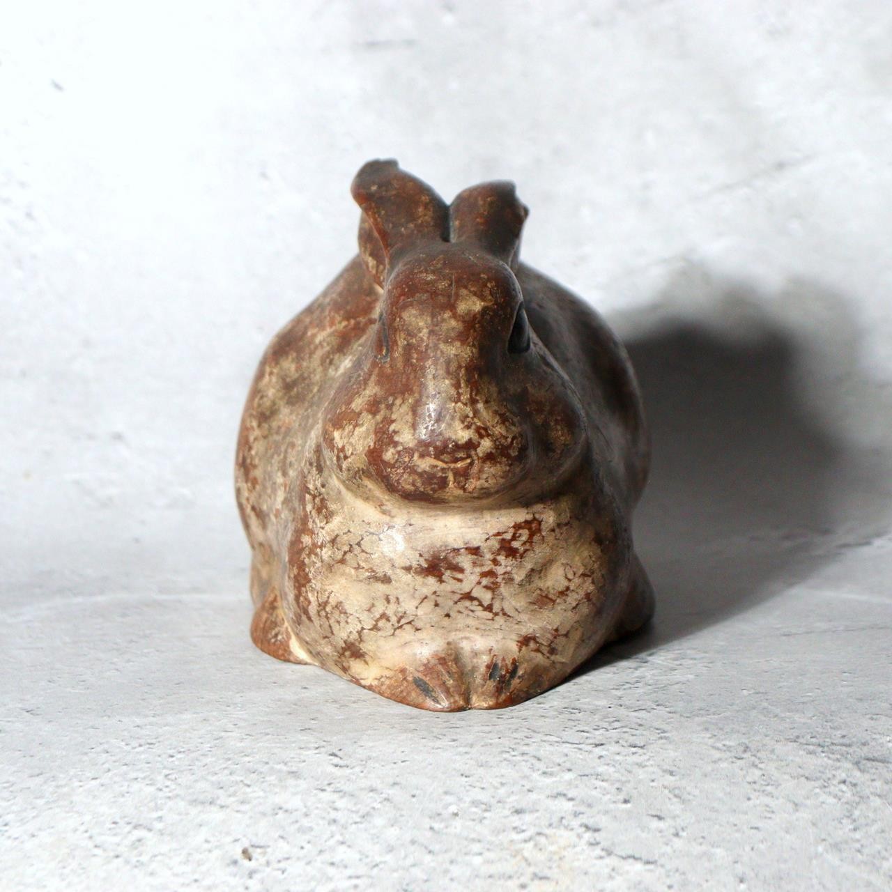 Vintage Japanese Hand-Carved Wood Rabbit Sculpture Early Showa Realistic Mastery5