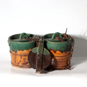 Antique Japanese Mino Oribe Ceramic Well Pulley & Tsurube Buckets SCBP471