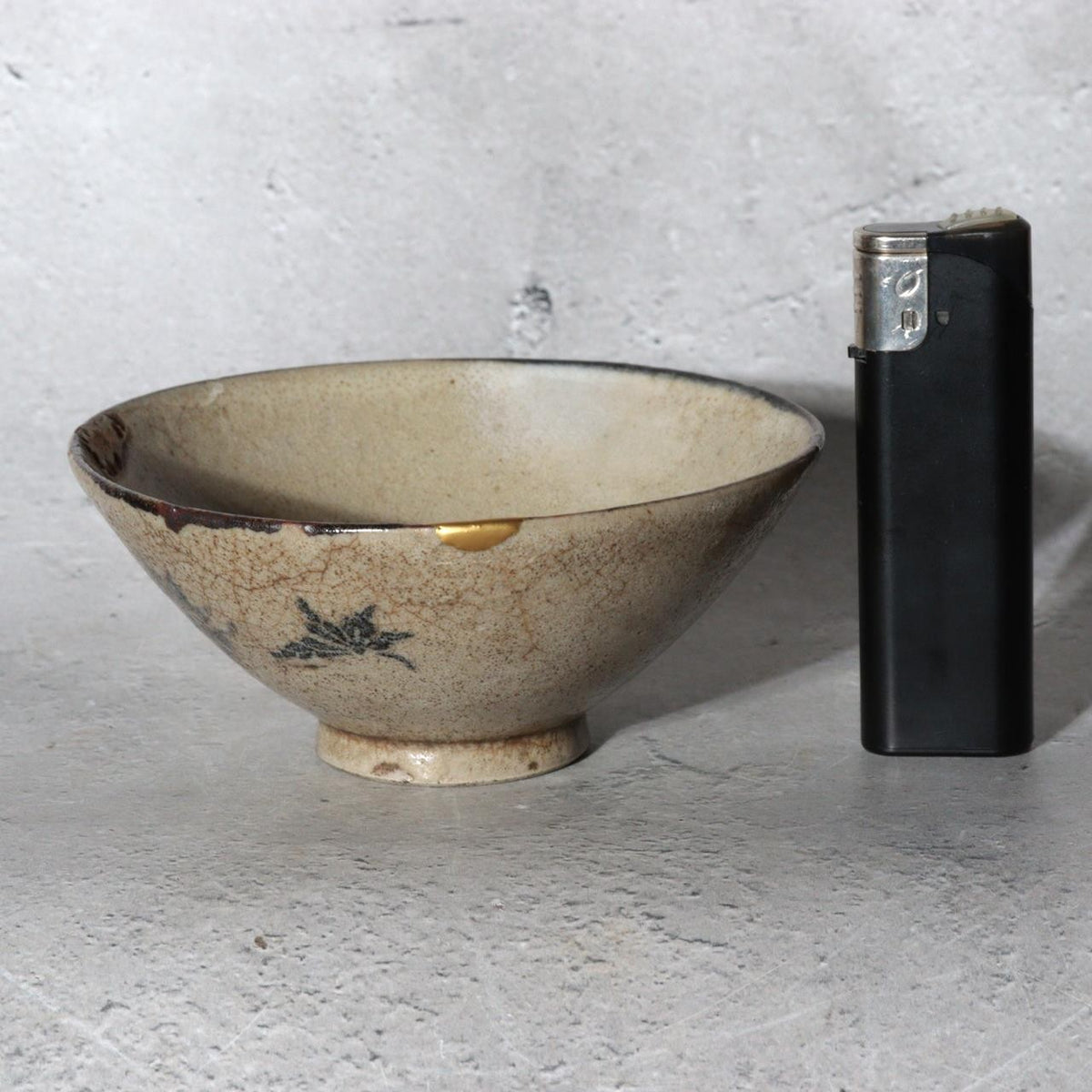 Late Edo Seto Karatsu Fukizumi Chawan Tea Bowl Gosu Maple Kintsugi Repair PCP3168