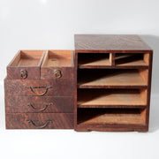 Taisho Showa Japanese Tamamoku Wood Small Chest Ko-dansu Inkstone Drawer WO63017
